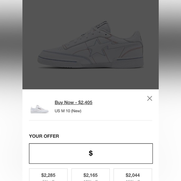 Bape A Bathing Ape Reebok Club C 85 Sneakers Rare OG Collaboration - Picture 12 of 13